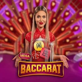 Mega Baccarat slot logo by Pragmatic Play at Zoccer Casino